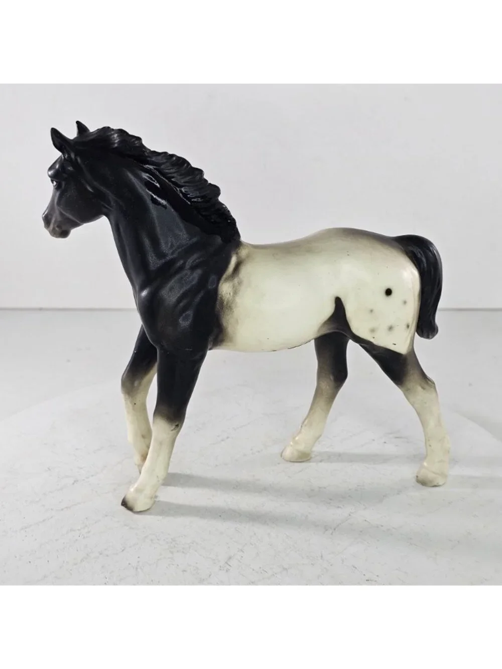 Vintage Ucagco Ceramics Japan Appaloosa Porcelain Horse Figurine Black White